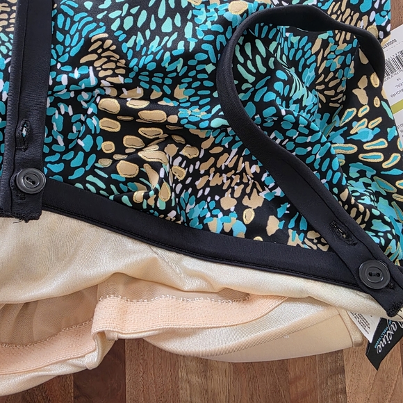 Maxine of Hollywood Teal and Black Floral One Piece Swimsuit - Picture 8 of 13